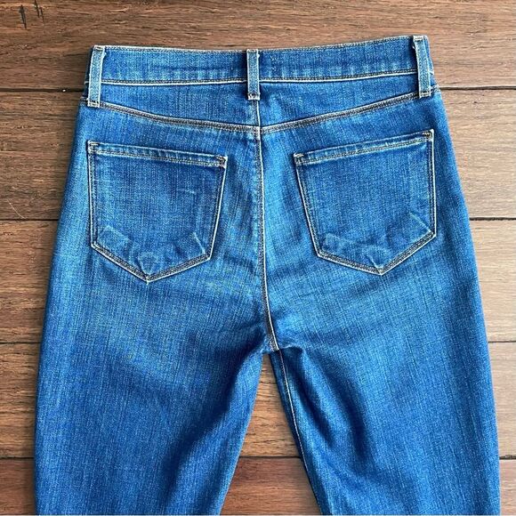 L'AGENCE Sada High Rise Crop Slim Jeans in York Destruct Size 25 - Picture 8 of 12